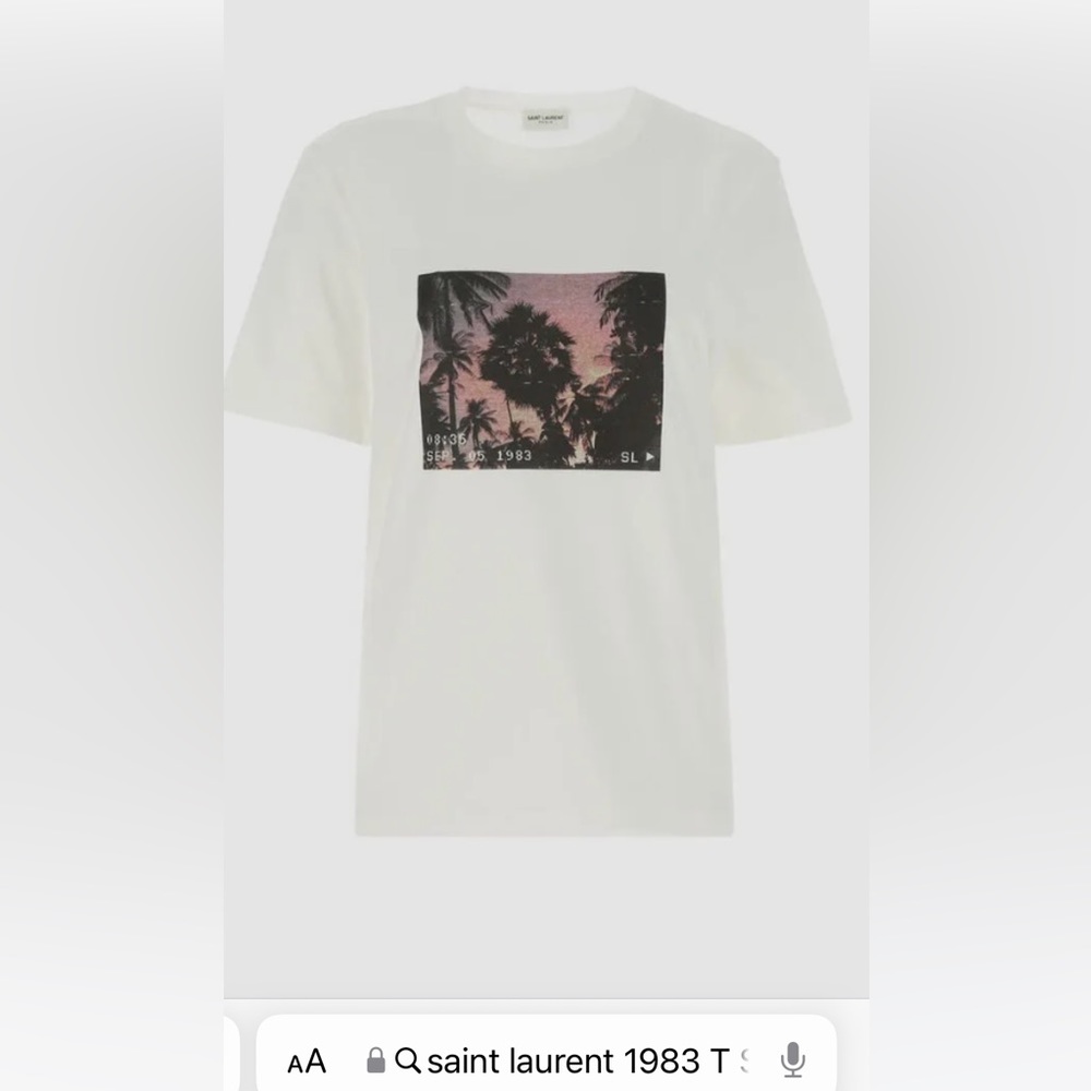 Saint Laurent 1983 Graphic White T Shirt